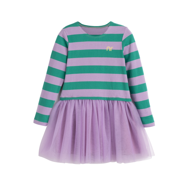 Pip Mixed Media Dress, Lavender Stripe