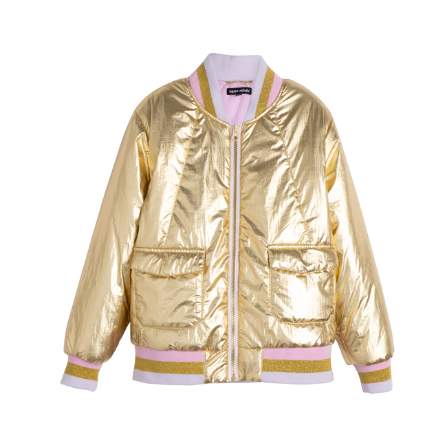Axl Lightweight Puffer, Metallic Gold