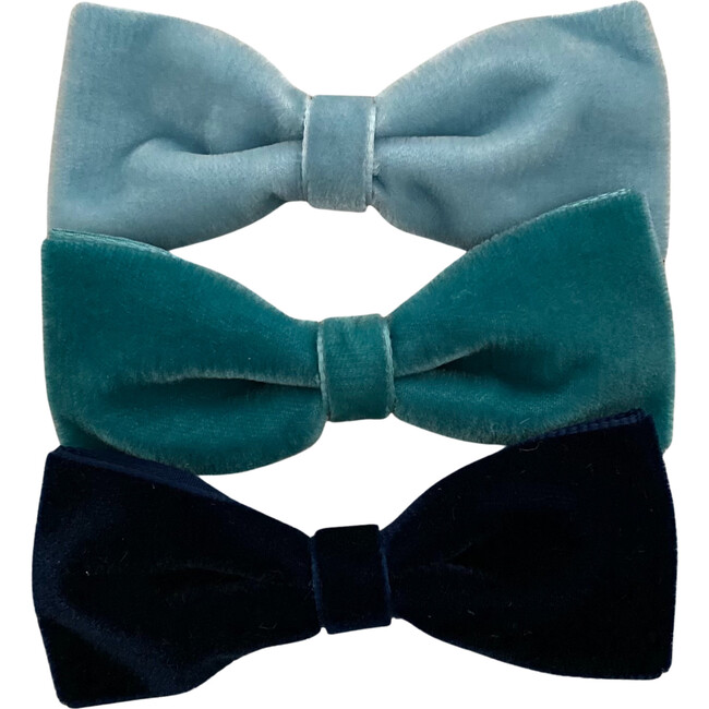 Velvet Bows, Dusty Blue, Teal, and Navy