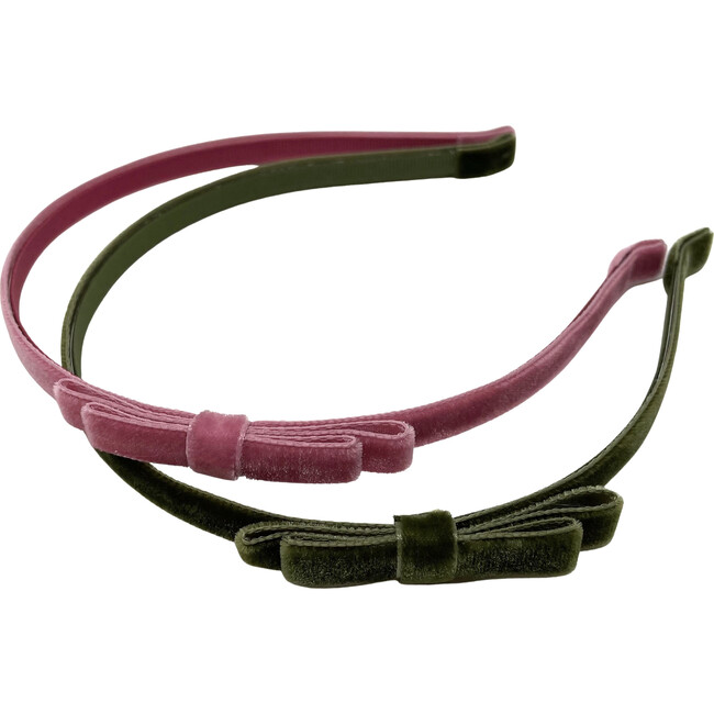 Velvet Headbands Duo, Rose and Loden - Hair Accessories - 1 - zoom