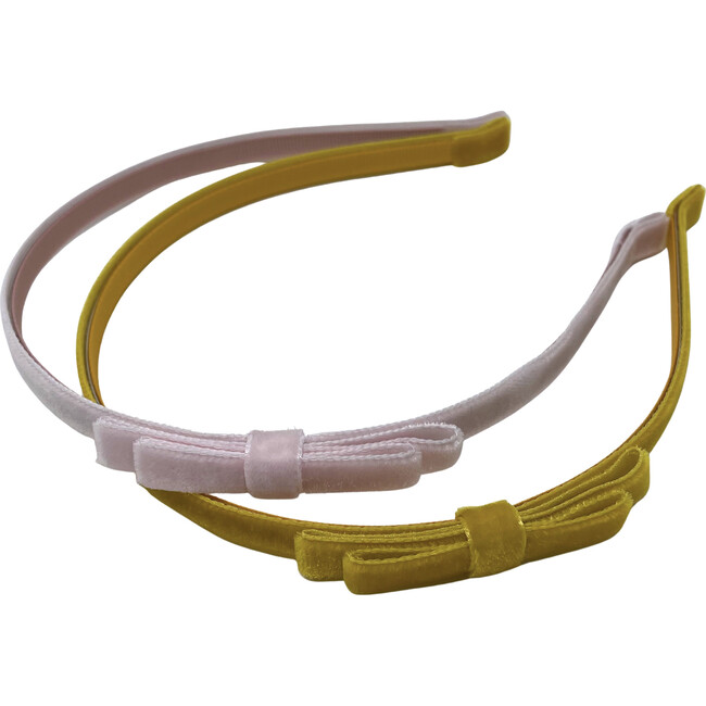 Velvet Headbands Duo, Blush and Mustard
