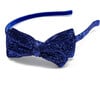 Glitter Bow Headband, Royal - Hair Accessories - 3