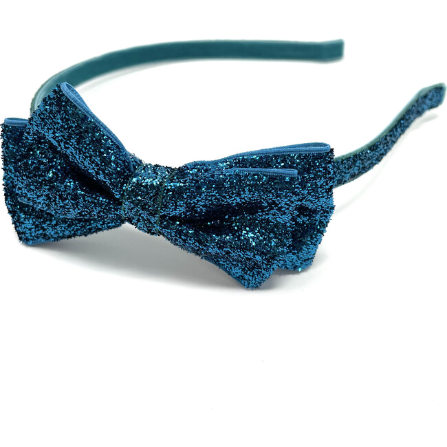Glitter Bow Headband, Turquoise