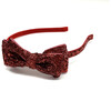 Glitter Bow Headband, Red - Hair Accessories - 1 - thumbnail