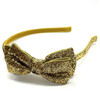 Glitter Bow Headband, Gold - Hair Accessories - 3