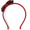 Glitter Bow Headband, Red - Hair Accessories - 4 - thumbnail
