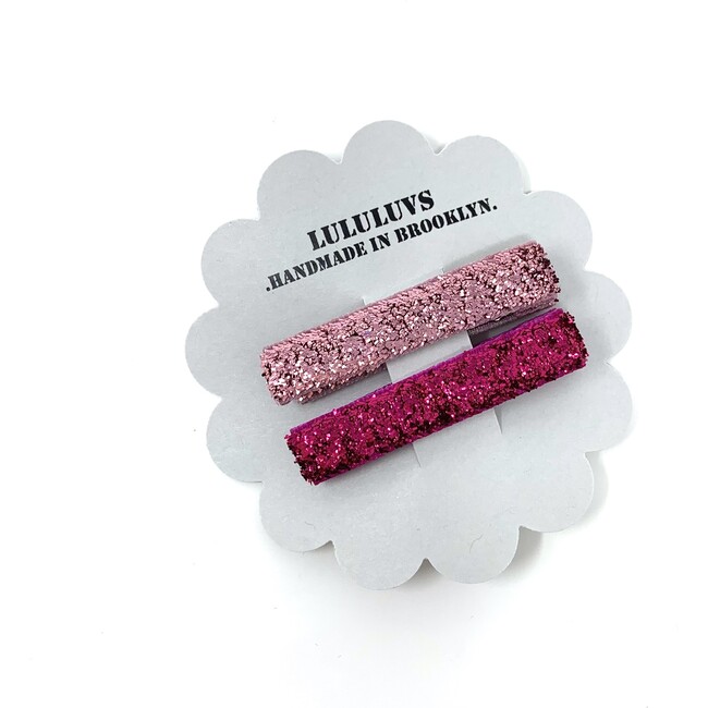 Glitter Bar Clips, Pink and Magenta - Hair Accessories - 1 - zoom