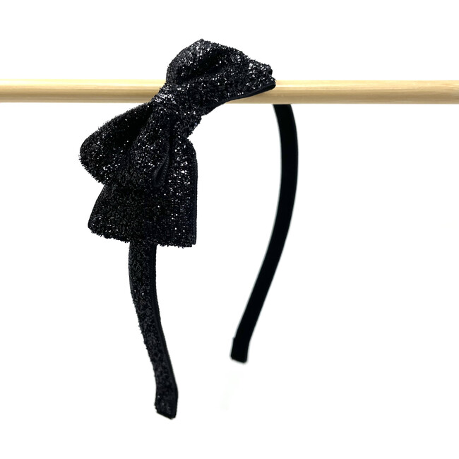 Glitter Bow Headband, Black