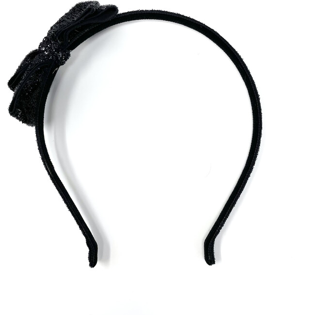 Glitter Bow Headband, Black - Hair Accessories - 3