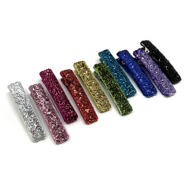 Glitter Bar Clips, Bundle Set - Hair Accessories - 6