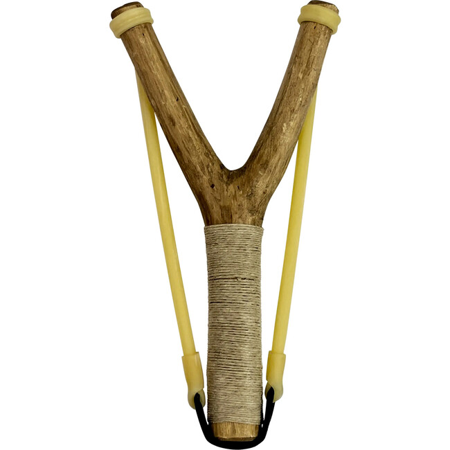 Natural Wood With Rope Grip Slingshot - Outdoor Games - 1