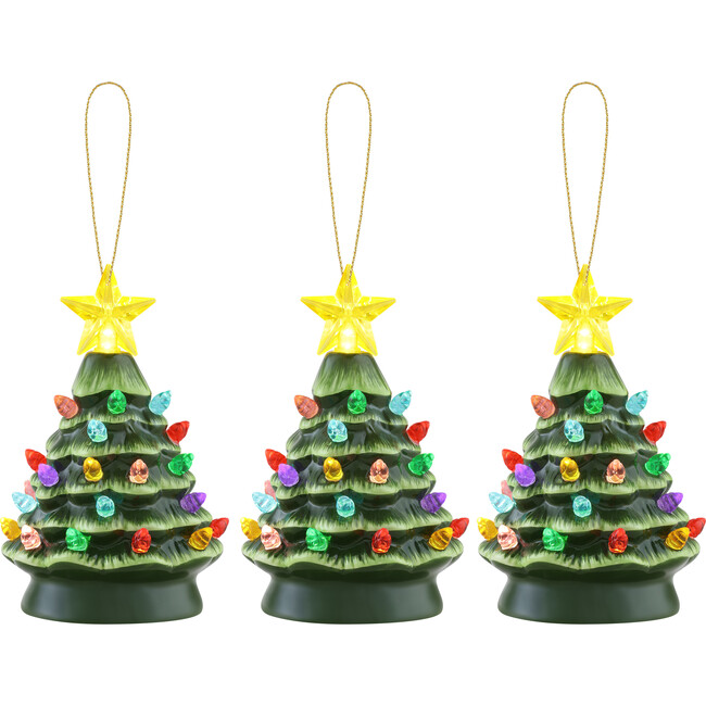 Set of 3 Nostalgic Trees, Green