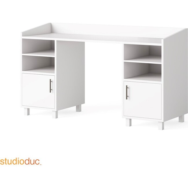 Indi Doublewide Desk, White