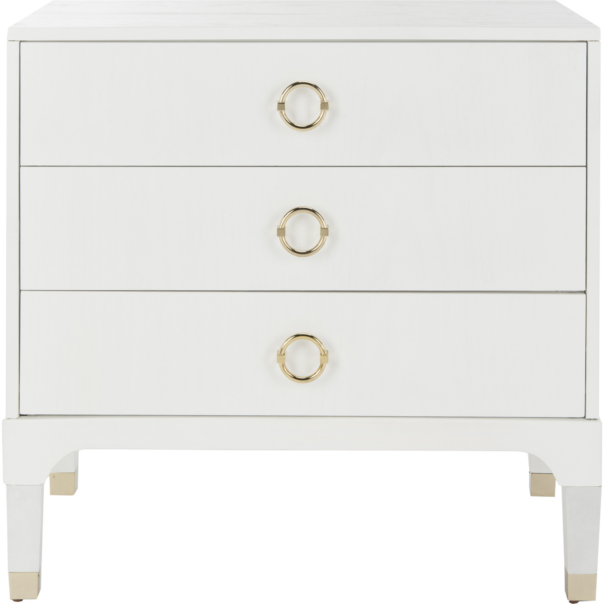 lorna 3 drawer nightstand white