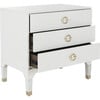 Lorna 3-Drawer Nightstand, White - Nightstands - 2