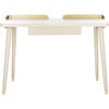 Parker 1-Drawer Desk, White/Gold - Desks - 1 - thumbnail