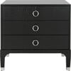 Lorna 3-Drawer Nightstand, Black - Nightstands - 1 - thumbnail