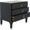 Lorna 3-Drawer Nightstand, Black - Nightstands - 2