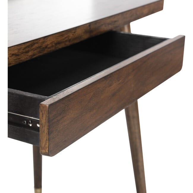 Parker 1 Drawer Desk, Dark Walnut - Accent Tables - 6