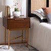 Pierre One Drawer Nightstand, Walnut/Gold - Nightstands - 2