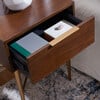 Pierre One Drawer Nightstand, Walnut/Gold - Nightstands - 3