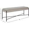 Kara Cushioned X Bench, Light Grey/Black - Accent Seating - 5