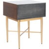 Pierre One Drawer Nightstand, Walnut/Gold - Nightstands - 7