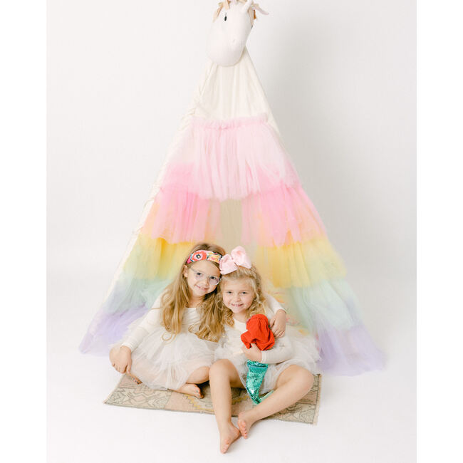 Ruffled Tulle Play Tent, Rainbow - Play Tents - 4