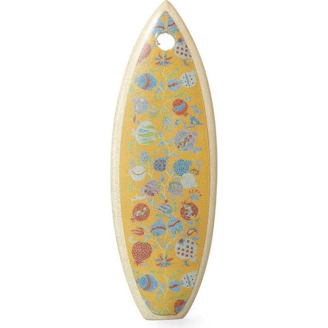 Suzani Shortboard Ornament, Golden Pomegranate - Ornaments - 1