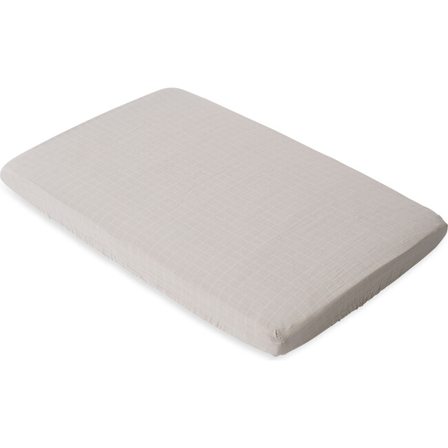 Cotton Muslin Mini Crib Sheet, Warm Grey - Crib Sheets - 1