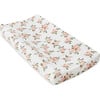 Cotton Muslin Changing Pad Cover, Watercolor Roses - Changing Pads - 1 - thumbnail