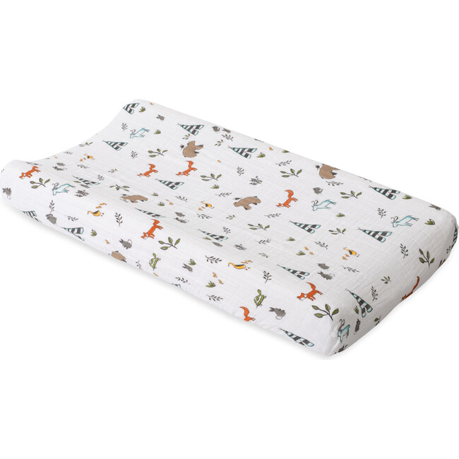 Cotton Muslin Changing Pad Cover, Forest Friends - Changing Pads - 1