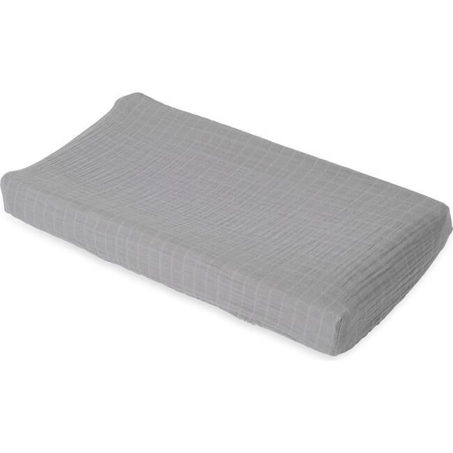 Cotton Muslin Changing Pad Cover, Nickel