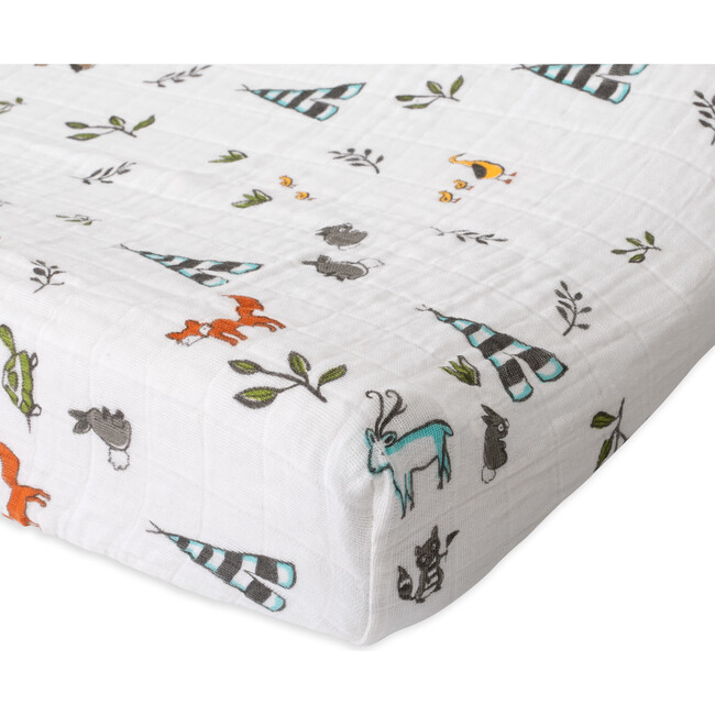 Cotton Muslin Changing Pad Cover, Forest Friends - Changing Pads - 2