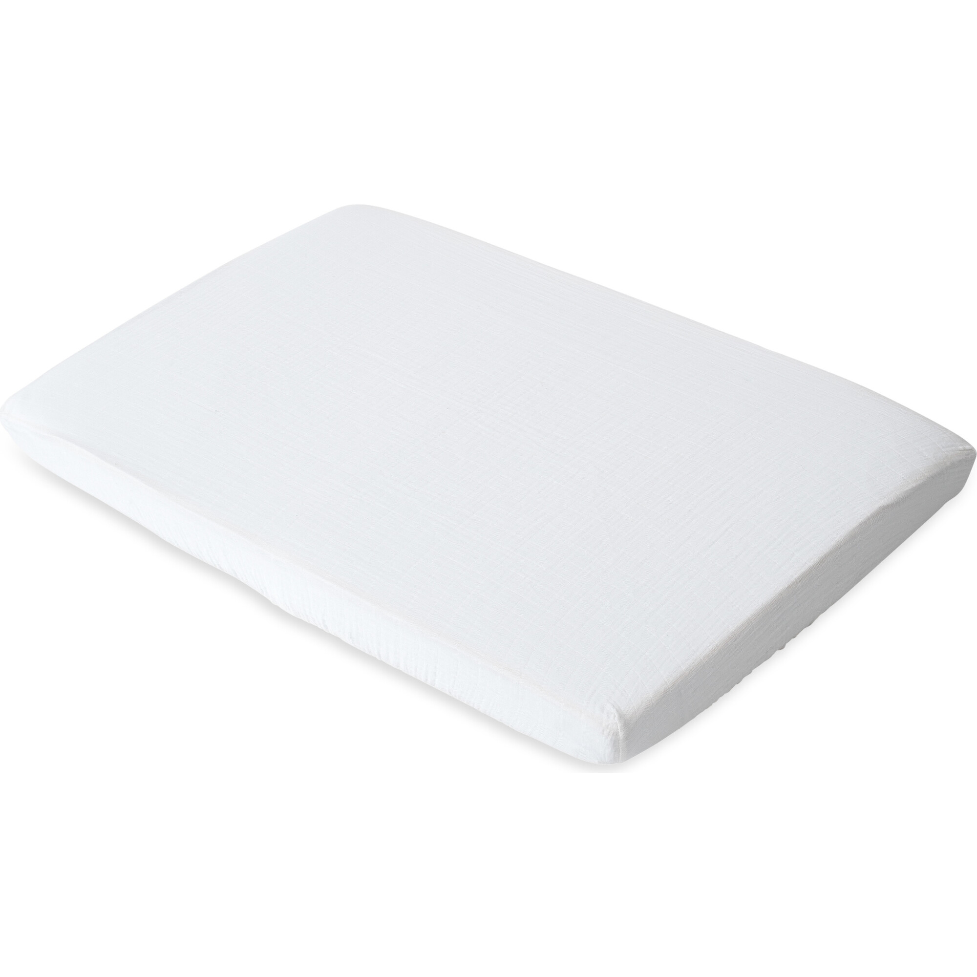 Cotton Muslin Crib Sheet, White - Crib Sheets - 1