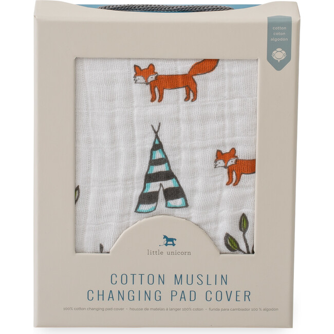 Cotton Muslin Changing Pad Cover, Forest Friends - Changing Pads - 3