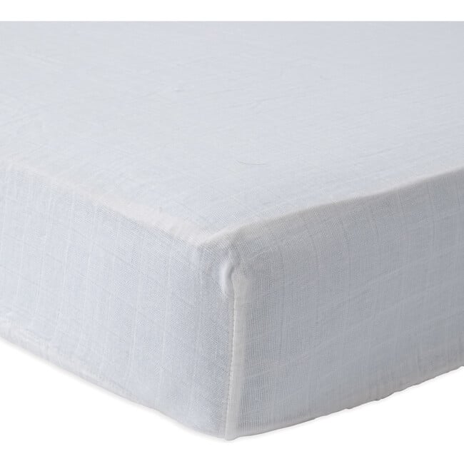 Cotton Muslin Crib Sheet, White - Crib Sheets - 2