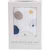 Cotton Muslin Crib Sheet, Planetary - Crib Sheets - 4 - thumbnail