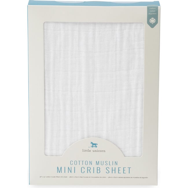 Cotton Muslin Crib Sheet, White - Crib Sheets - 5