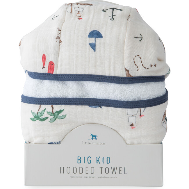 Cotton Hooded Towel Big Kid, Treasure Map - Towels - 2