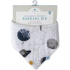 Cotton Muslin Reversible Bandana Bib, Planetary - Bibs - 3
