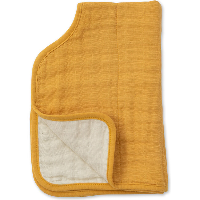 Cotton Muslin Reversible Burp Cloth, Mustard - Burp Cloths - 1