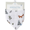 Cotton Muslin Reversible Bandana Bib, Forest Friends - Bibs - 3