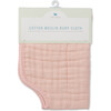Cotton Muslin Reversible Burp Cloth, Rose Petal - Burp Cloths - 3