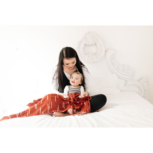Deluxe Muslin Swaddle Blanket, Baked Clay - Swaddles - 5