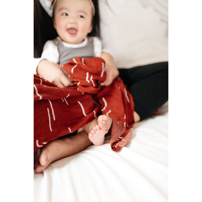 Deluxe Muslin Swaddle Blanket, Baked Clay - Swaddles - 6