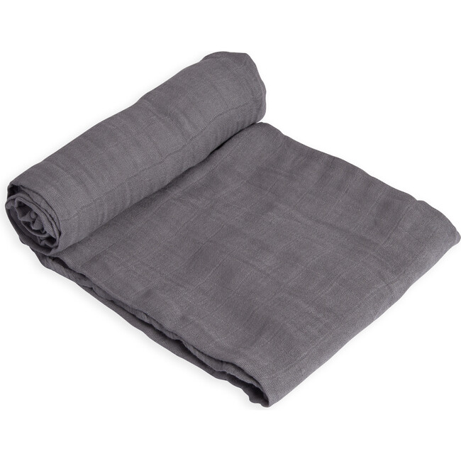 Deluxe Muslin Swaddle Blanket, Charcoal - Swaddles - 4