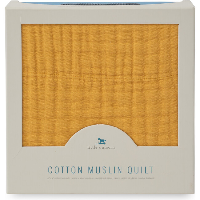 Cotton Muslin Quilt, Mustard - Quilts - 4