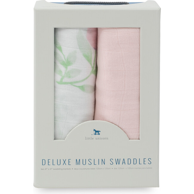 Deluxe Muslin Swaddle Blanket 2 Pack, Blush Peony Set - Swaddles - 4