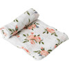 Cotton Muslin Swaddle Blanket , Watercolor Roses - Swaddles - 4 - thumbnail